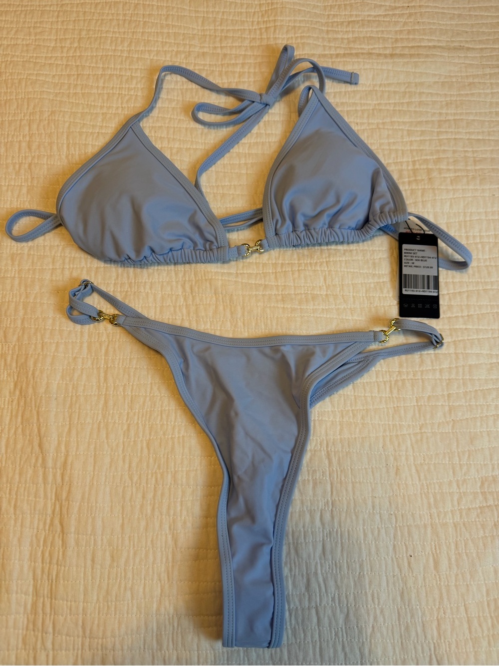 RELLECIGA Light Blue Triangle Bikini Set